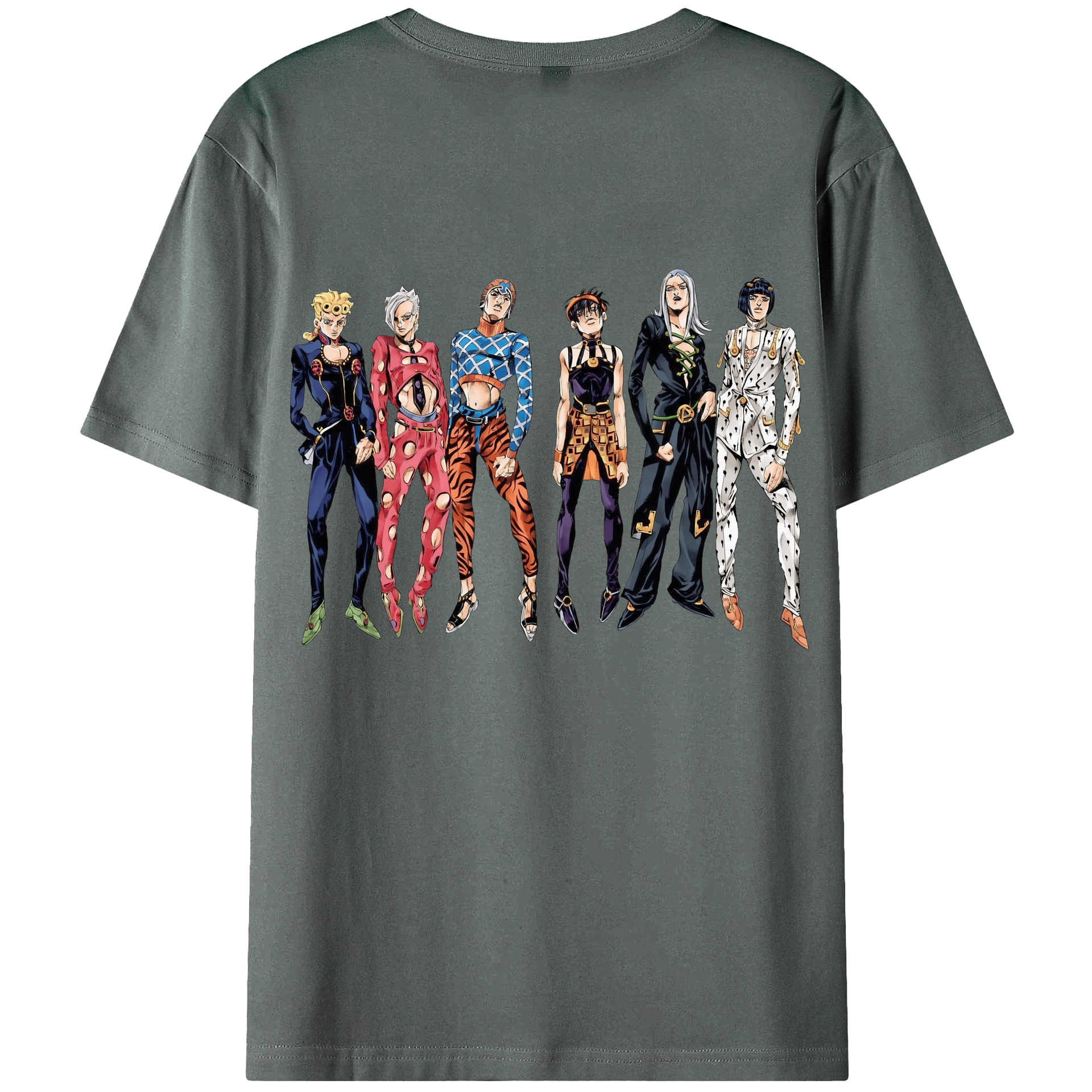 （画像用） ジョジョの奇妙な冒険 JoJo's Bizarre Adventure 綿100％ メンズ半袖Tシャツ（バックプリント） 通気性